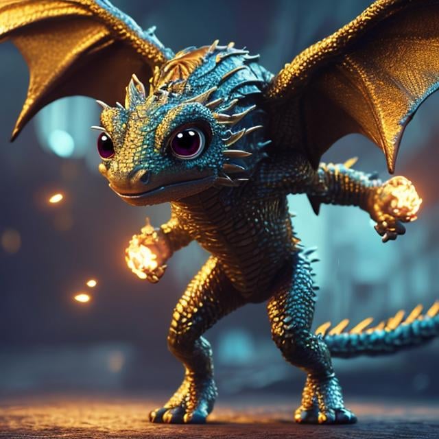 Prompt: hyper realistic, 6 archangel wings, 6 cute big circular reflective eyes, tiny hands and feet, 3d dragon, big plan, cute and adorable, Pixar render, Unreal Engine cinematic smooth, intricate detail, cinematic