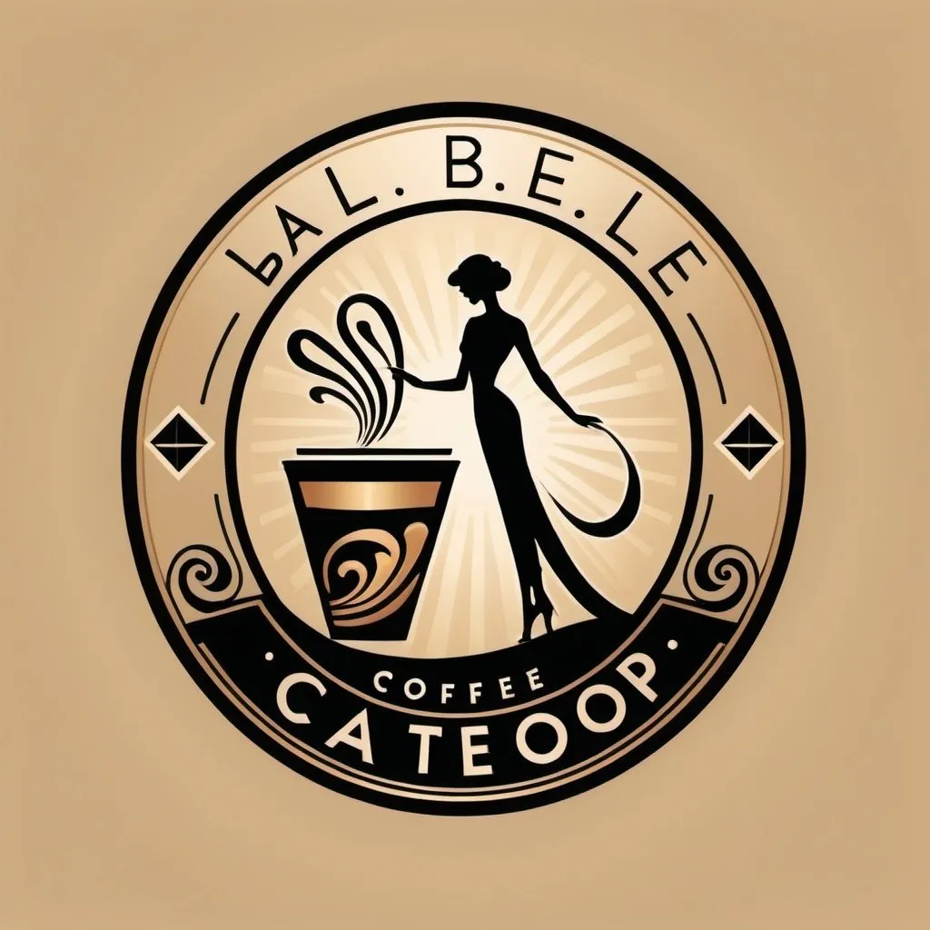 Prompt: art deco logo - Savor the taste of elegance at La Belle Coffee Shop!