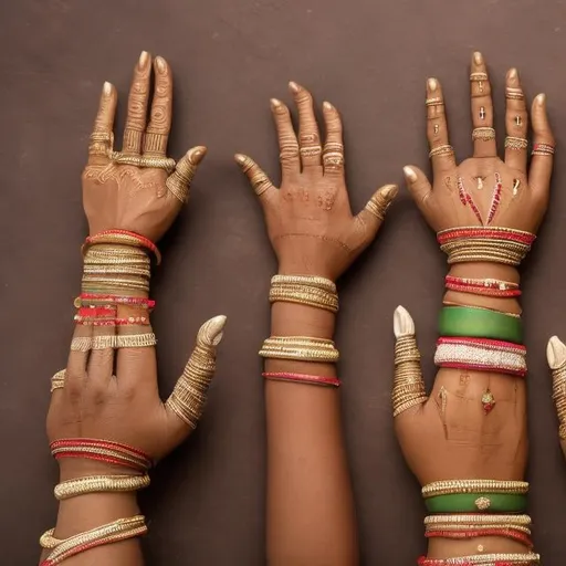 Prompt: Indian hands and arms waving