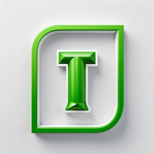 Prompt: The letter T logo is white, with a bright green color around the letter, the details of the letter T are very clear, high quality, 8k, realistic image.