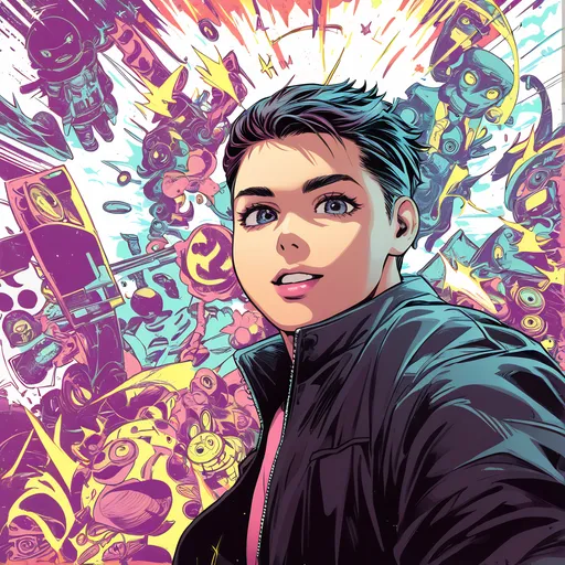 Create a highly detailed comic book-style illustrati...