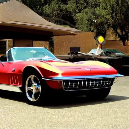 Prompt: Corvette car that looks like an espresso coffee maker.