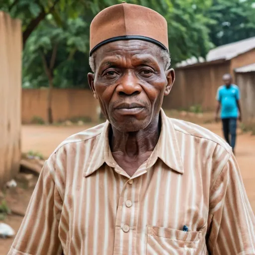 Prompt: a realistic photo of a seventy-year-old Nigerian man