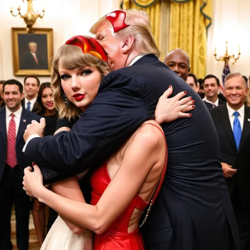 Prompt: Taylor swift hugging donald trump