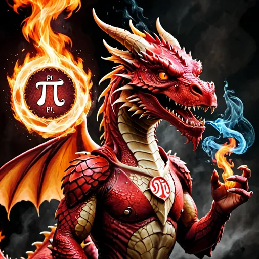 Prompt: The dragon with the Pi Network logo is breathing fire