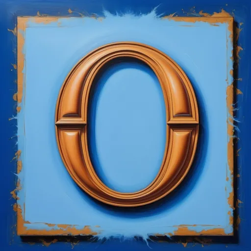 Prompt: a picture of a blue background with the letter o in the middle of it and a blue background , , II, new objectivity, blue background , an ultrafine detailed painting