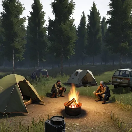 Prompt: Camping in Dayz

