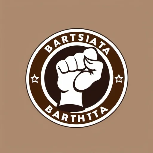 Prompt: Create a coffee logo. The coffee is called barista antifaschista. The logo should be a coffee cup and a fist coming out of the cup. Please include a fist coming out of the cup