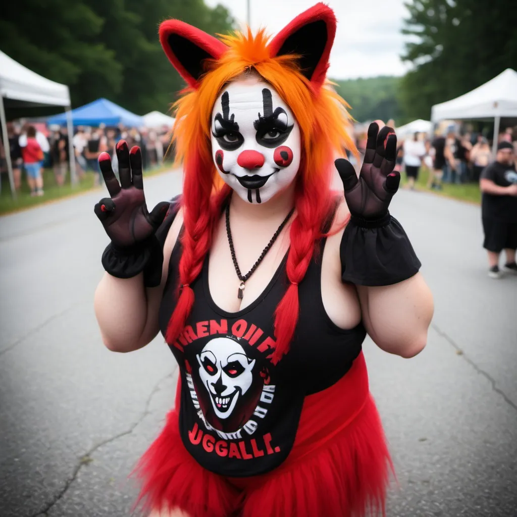 Prompt: A furrie as a juggalette