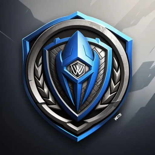 Prompt: High-quality, sleek logo for 'Westeros' Rocket League team, professional design, futuristic style, metallic texture, intense and focused emblem, cool tones, detailed shading, highres, metallic, futuristic, professional design, sleek, cool tones, intense emblem, Rocket League, esports, futuristic style
