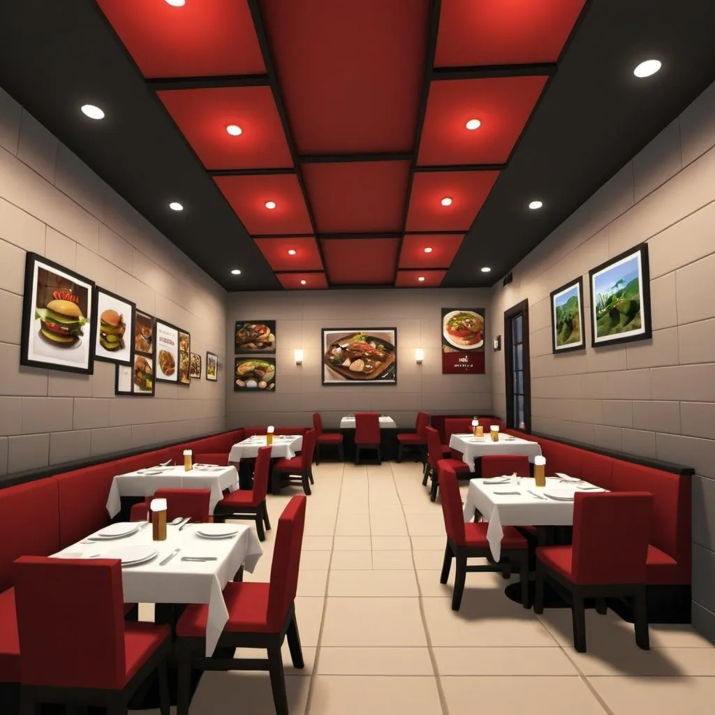 Prompt: a roblox restaurant