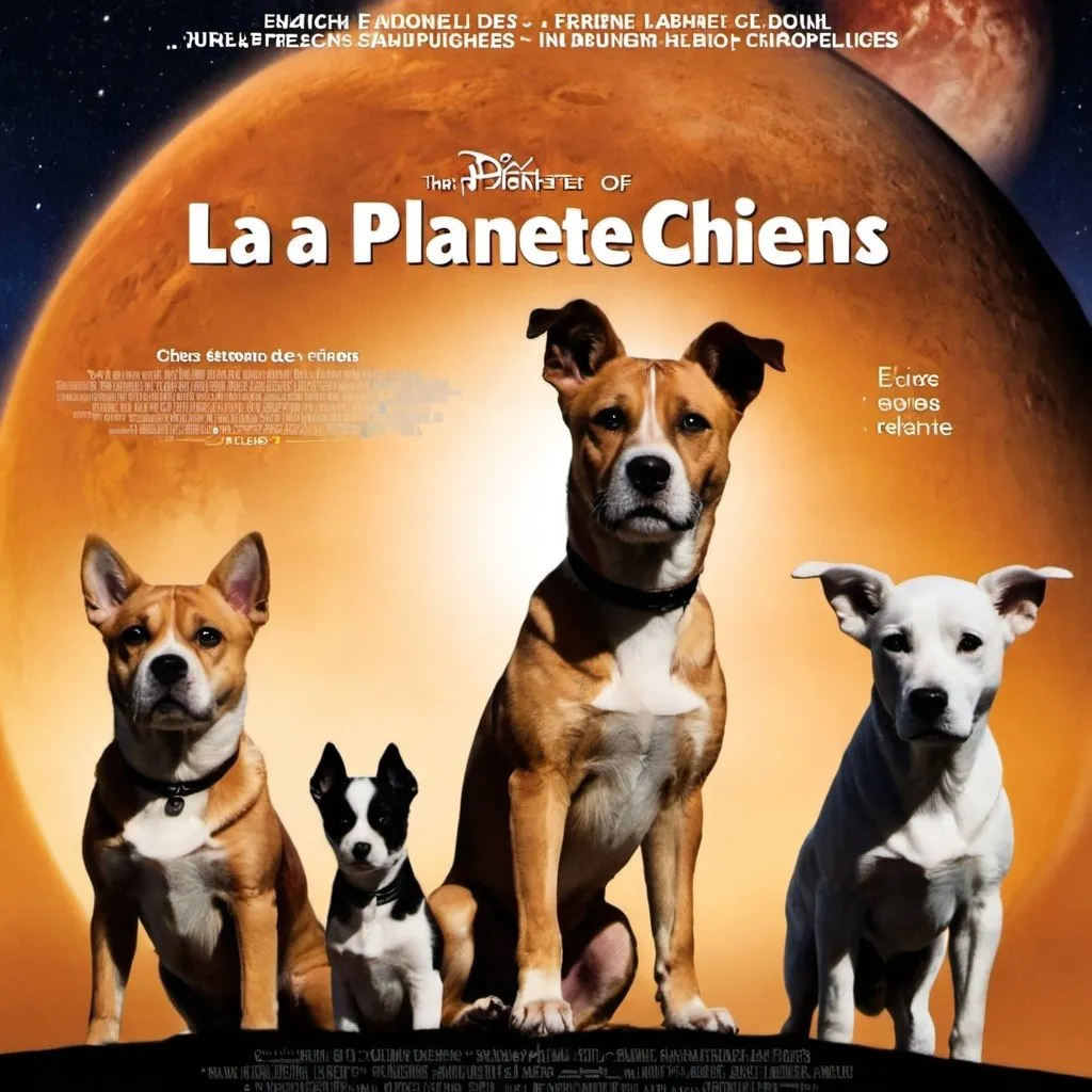 Prompt: Affiche du film la Planète des chiens

