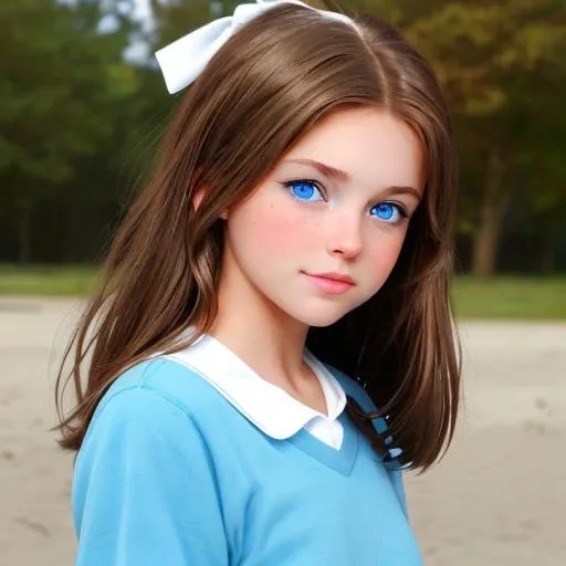 Prompt:  a nice girl with brown hair and blue eyes they or in 6 grade 