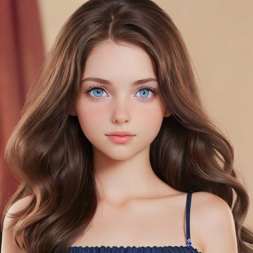 Prompt:  a nice girl with brown hair and dark blue eyes they or in 6 grade a rose in here hair with an other persen in 6 grade