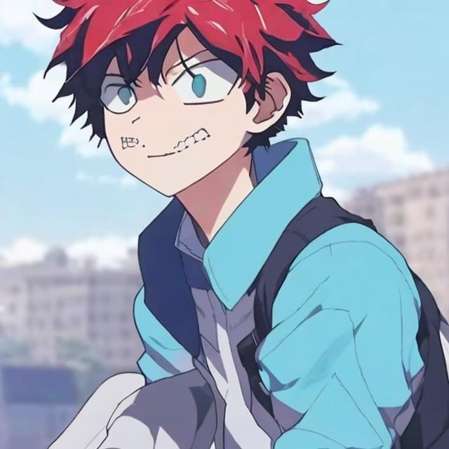 Prompt: leo a boy with light blue hear mha sad Dating bakugou and todoroki 