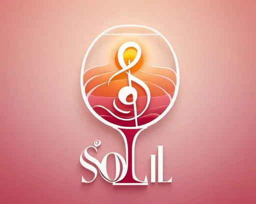 Prompt: sol Li dó is the brand name of a rosé wine, i need a imagem for the brand logo that represent sun, summer, party, freshness and treble clef make the imagem to be a wine best seller