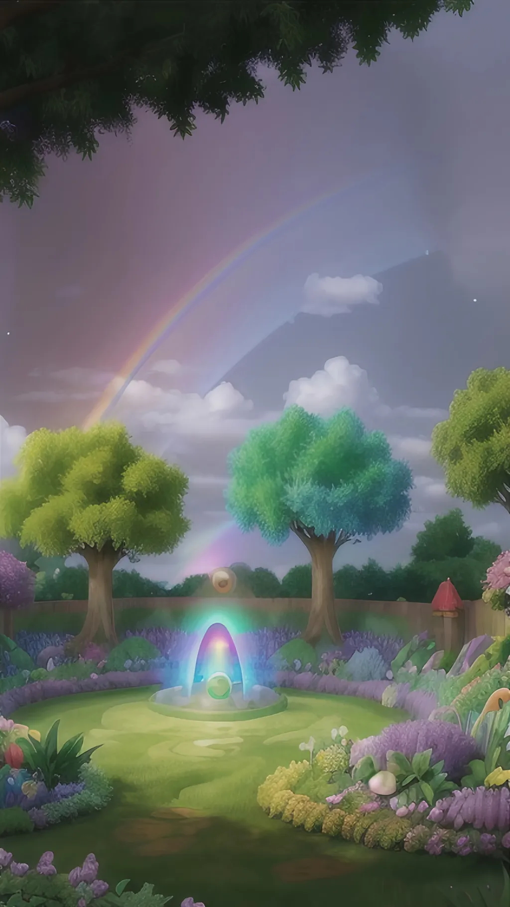 Prompt: The secret of the rainbow garden"

In a hidden corner of the world, there was a garden that was guarded by a rainbow.