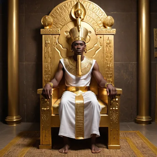 Prompt: Nubian king golden throne 