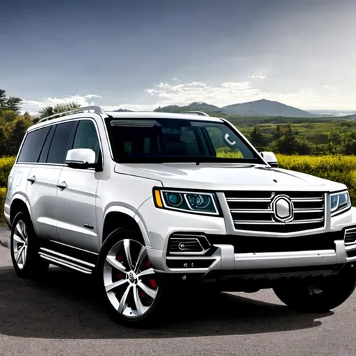 Prompt: A realistic and auto-designer quality, Modern European high-performance luxury SUV
