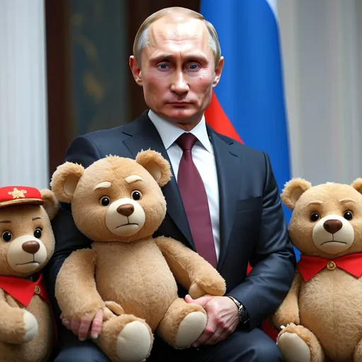 Prompt: Putin as a teddy bear