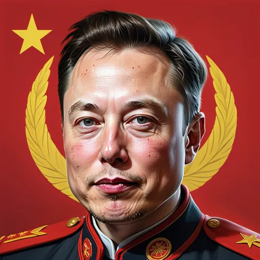 Prompt: Portrait (9:16) Draw a photorealistic image of Elon Musk styled as a communist China leader. Capture his features and expression, dressed in a traditional uniform with a red background. Emphasize the contrast between modernity and historical communist themes.

Portrait (9:16) Create a photorealistic picture of Elon Musk depicted as a leader in communist China. Show him wearing a Mao suit, with an intense expression. The background should have symbolic elements of communism to enhance the theme.

Portrait (9:16) Show a photorealistic image of Elon Musk reimagined as a communist China leader. Focus on his face and attire, wearing a revolutionary suit. Include iconic symbols like red flags or the Great Wall subtly in the background.

Portrait (9:16) Illustrate a photorealistic scene of Elon Musk as a communist China leader. Dress him in a traditional jacket and include a thoughtful expression. The setting should be a historical Chinese landscape, reflecting the era’s aesthetic.

Portrait (9:16) Render a photorealistic portrayal of Elon Musk styled as a communist China leader. Ensure he wears a gray uniform with a serious demeanor. The background should feature notable communist symbols to align with the portrayal.