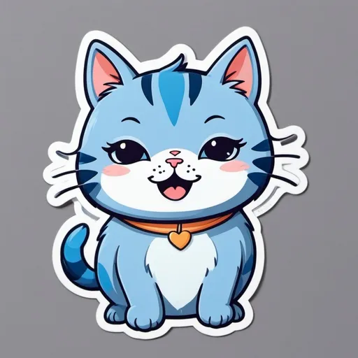 Prompt: CUTE BLUE CAT IS SILLY