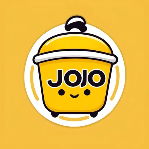 Prompt: Logo for food delivery called Jojo foods. It must be yellow with white