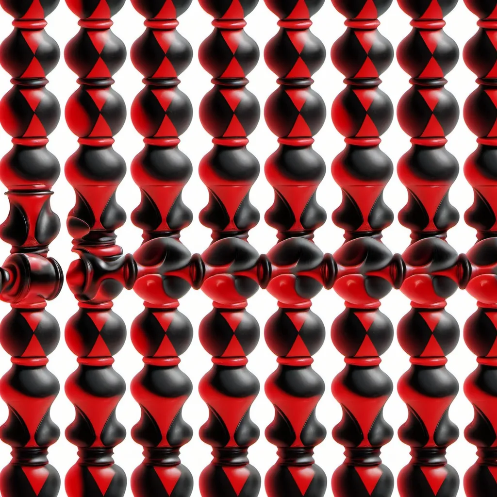 Prompt: Red and black chess. 