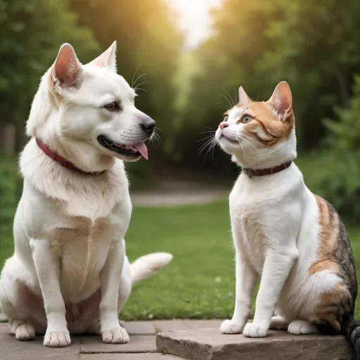 Prompt: cats tells a story about a friend (Dog)
