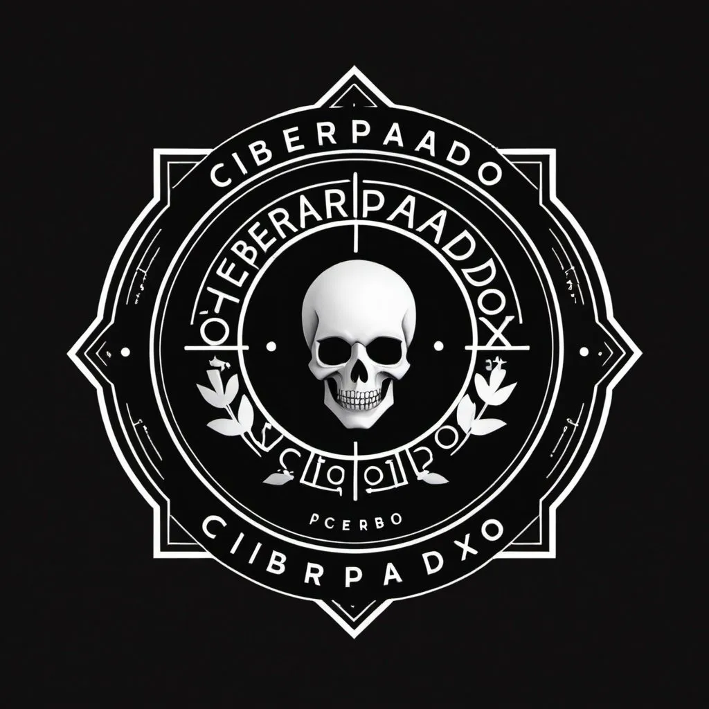 Prompt: Logo with the name CiberParadoxo with codes on the back
