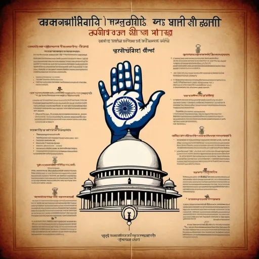 Prompt: Image showing constitutional preamble India and its value