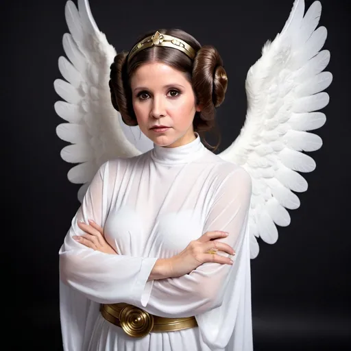 Prompt: princess leia as an angel
