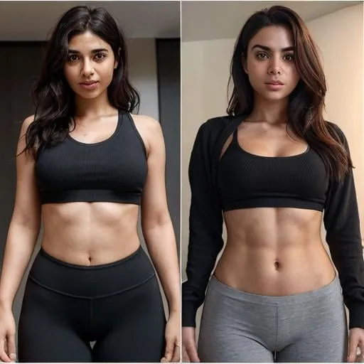 Prompt: Generate an epic realism image of the same Lebanese female influencer several years later, following a successful weight loss transformation.
Maintain the same facial features and characteristics, but depict her with a toned and athletic physique as described before (mid-20s, dark hair, loose waves).
Capture a confident and inspiring expression, highlighting the positive impact of her weight loss journey.
Consider incorporating subtle elements suggesting her role as a weight loss coach, as mentioned in the previous prompt (whiteboard with motivational quotes, healthy meal prep containers).