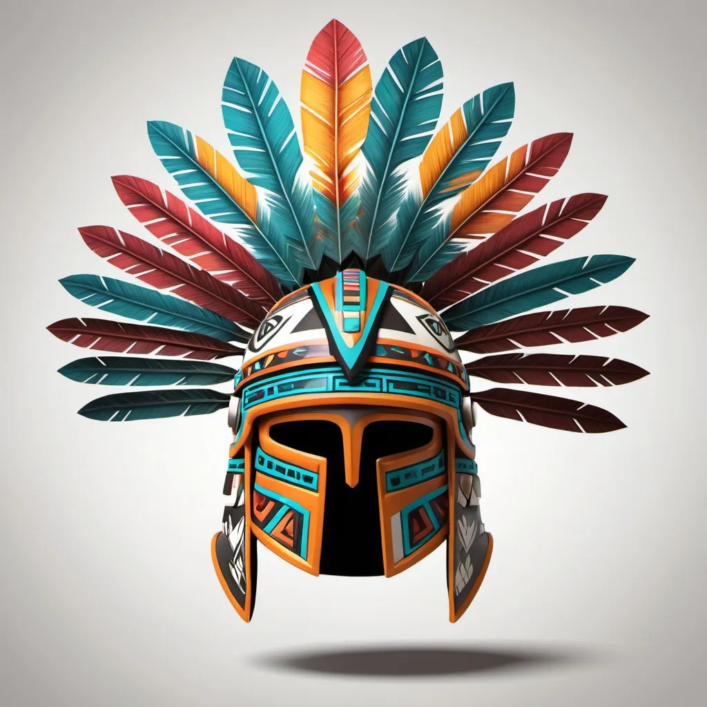 Prompt: Create an image of outfit Aztec helmet turning to the left 