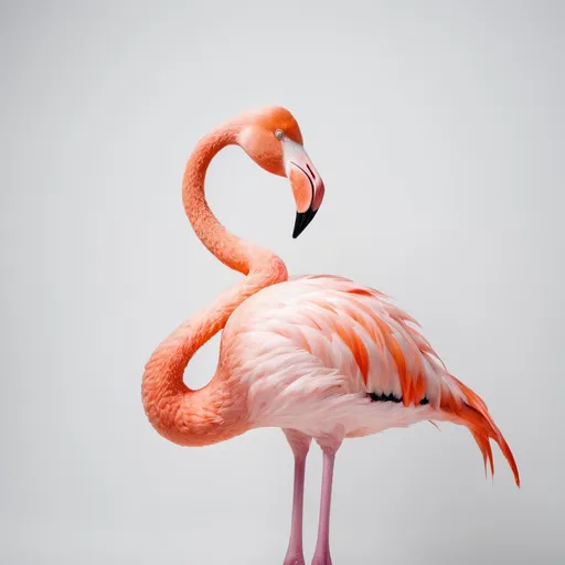 Prompt: A flamingo with white background
