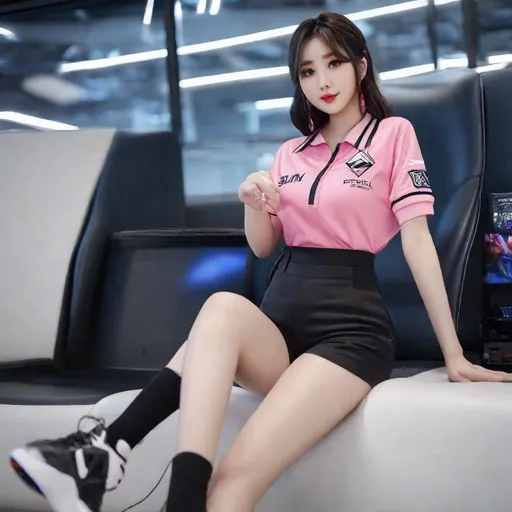 Prompt: eunha,  slim thick, thighs, uhd, realistic, 4k, 8k,  photoshoot, gamer girl