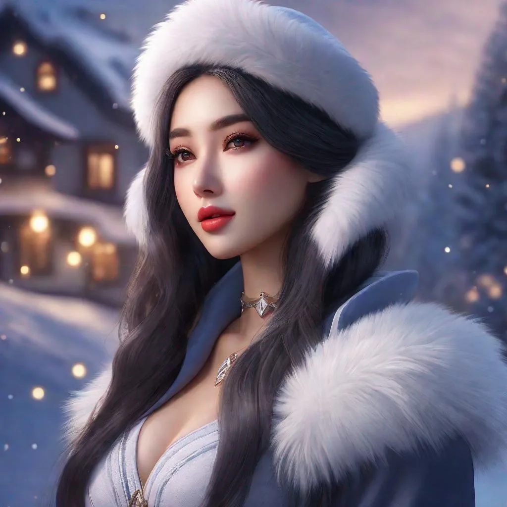 Prompt: Aespa winter type face, big chest, scenic, portrait, realistic, uhd, 4k, 8k