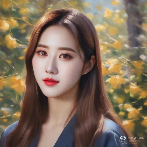 Prompt: Eunseo, WJSN Eunseo painted in a portrait. portrait, post-impressionism, impressionism, surrealism, naturalism, uhd, realistic, 4k, 8k