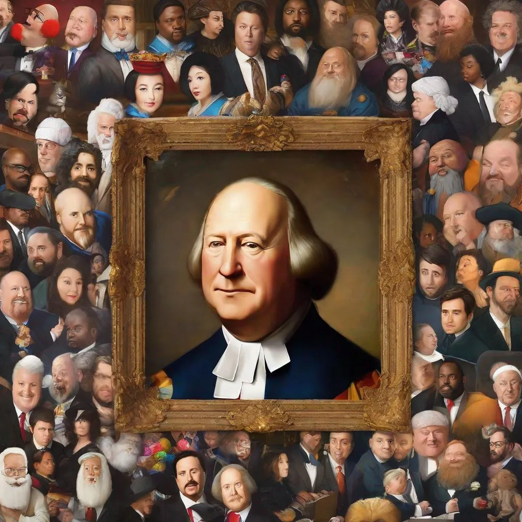 Prompt: eunha, leonardo da vinci style painting, clown core, peter griffin, theo von, corecore, shane gillis, louis ck, tucker carlson, joe biden, kevin hart