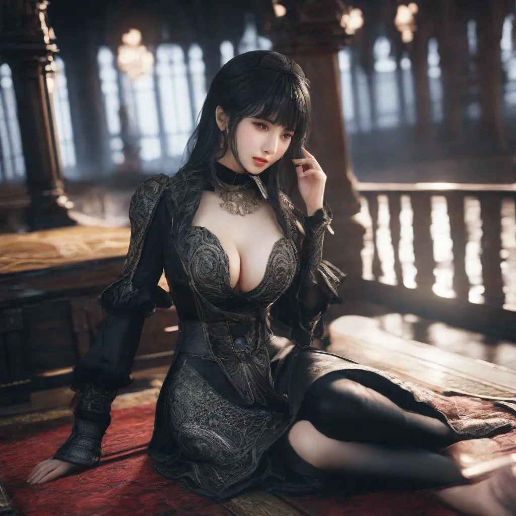 Prompt: eunha,  slim thick, thighs, uhd, realistic, 4k, 8k,  photoshoot, sensual, dark souls type world, dark souls, dark souls 2, dark souls 3, bloodborne, elden ring