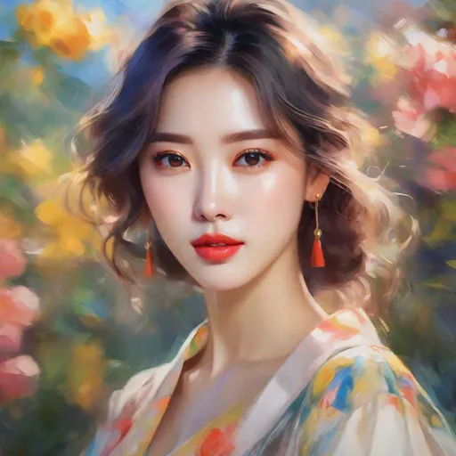 Prompt: Kpop idol, kpop, beautiful korean woman portrait, post-impressionism, impressionism, surrealism, naturalism, uhd, realistic, 4k, 8k