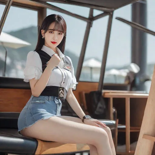 Prompt: eunha,  slim thick, uhd, realistic, 4k, 8k,  photoshoot, f1 attire