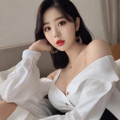 Prompt: Masterpiece, eunha, ulzzang, slim thick, big chest, soft visuals, uhd, realistic, 4k, 8k, photoshoot, extremely high definition, perfection, f cup, Calvin klein