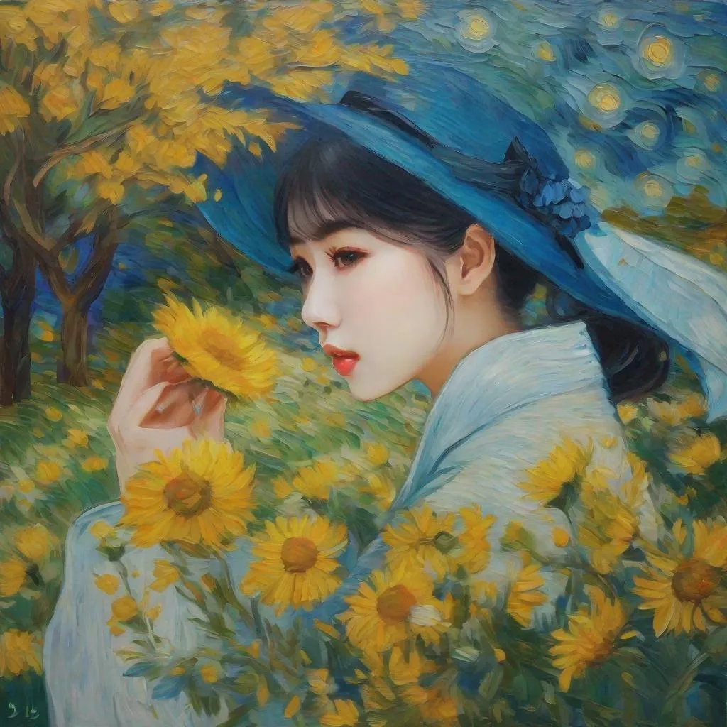 Prompt: eunha, van gogh style painting