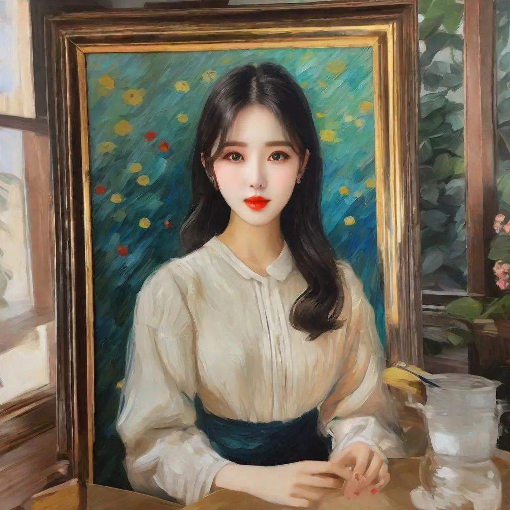 Prompt: eunha, van gogh style painting