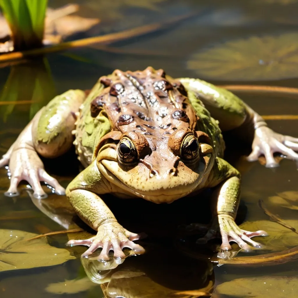 Prompt: A crocodile frog dying 