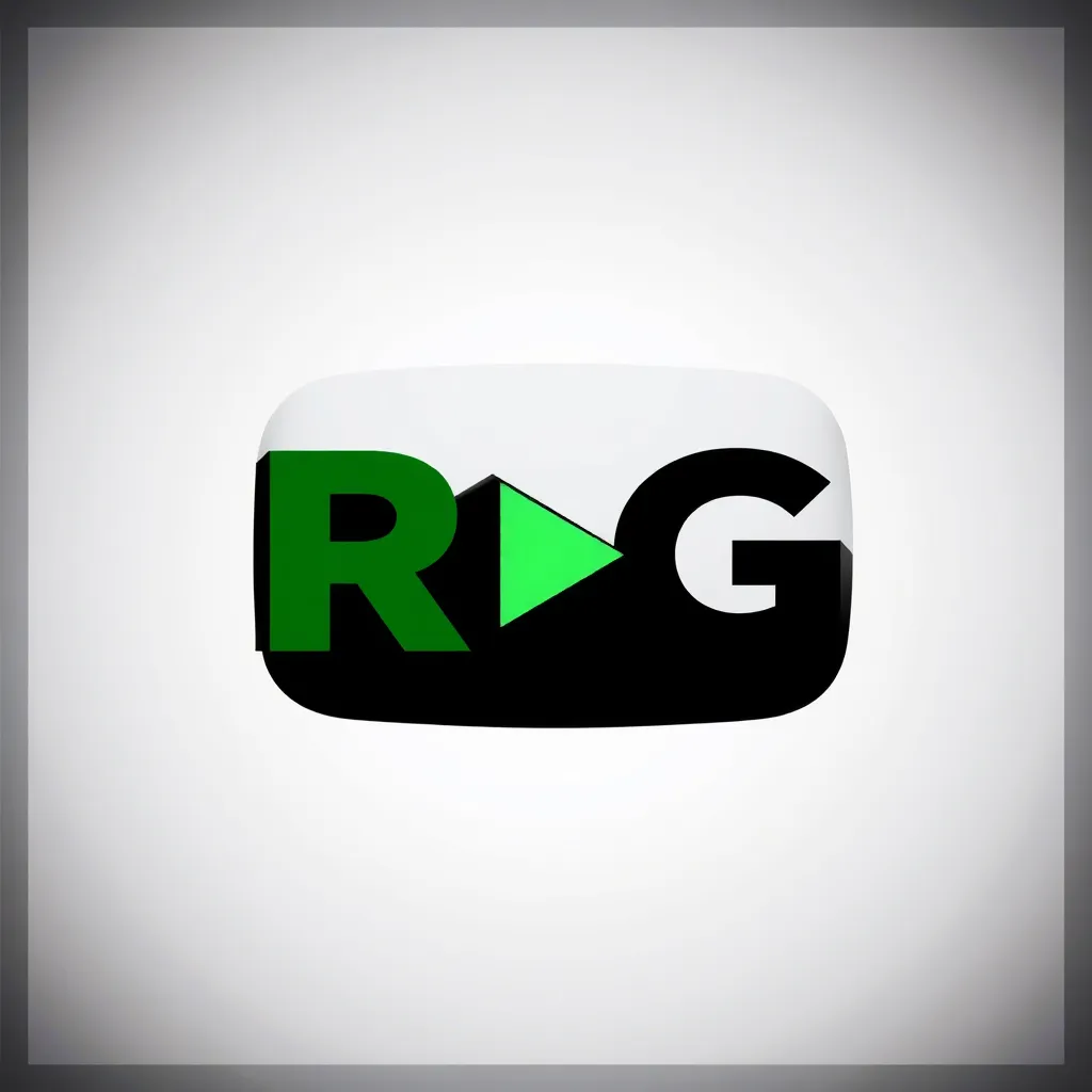 Prompt: youtube banner with the R and the G in green and black and the back ground the same colors