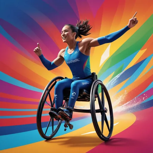 Prompt: Creat image about Paralympic on attractions way 
