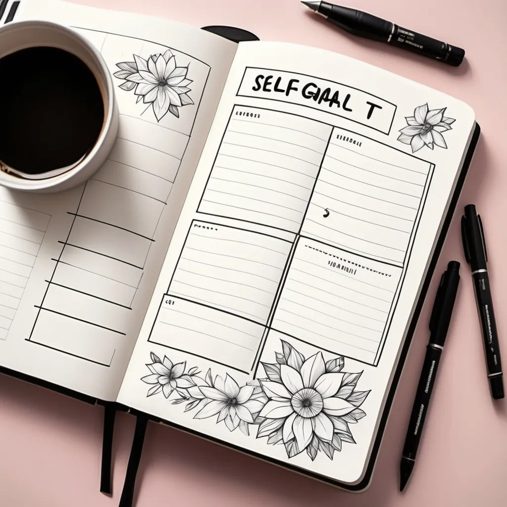 Prompt: create a journal on self improvement goal setting, Guided Journal (with prompts and sections)
Tracker Journal (habit/mood tracking, planners)
Creative Journal (writing prompts, sketch areas) . add motivatonal quotes and Unique prompts or illustrations. the journal should for a year with 365 pages 
