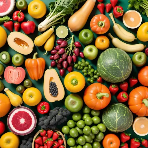 Prompt: Design a digital collage representing the diversity and freshness of the fruits and vegetables delivered through the platform. Use images of farms, markets, and happy customers enjoying their healthy produce.